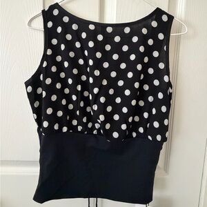 Cider Black and White Polka Dot Tank